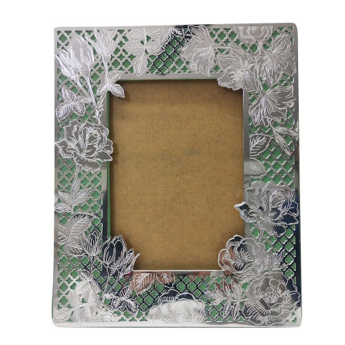 Brown And Silver 9x11 Rose Photo Frame