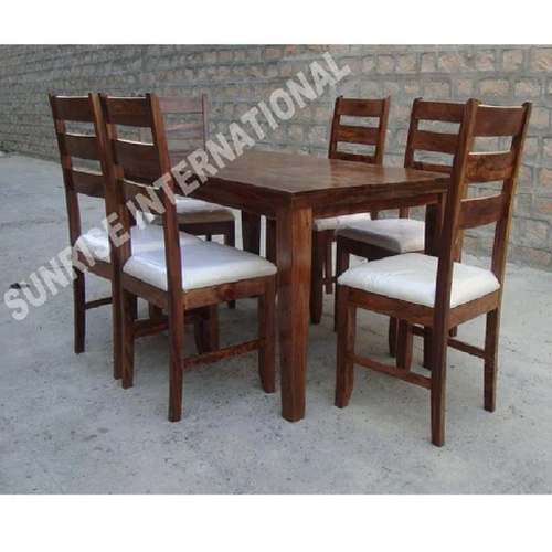 Modern Wooden Dining Table With 6 Chair Set