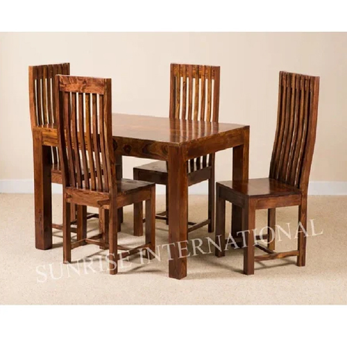 Mandira Wooden Dining Table With 4 Chairs Set