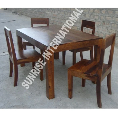 Trendy Wooden Dining Table With 4 Chair Set