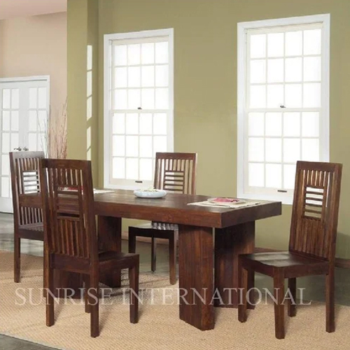 Contemporary Dining Table With 4 Chair Set