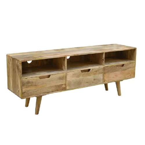 Handmade Wooden TV Unit Cabinet In Retro Style