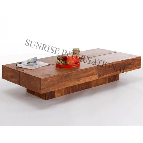 Handmade Wooden Rectangular Coffee Center Table