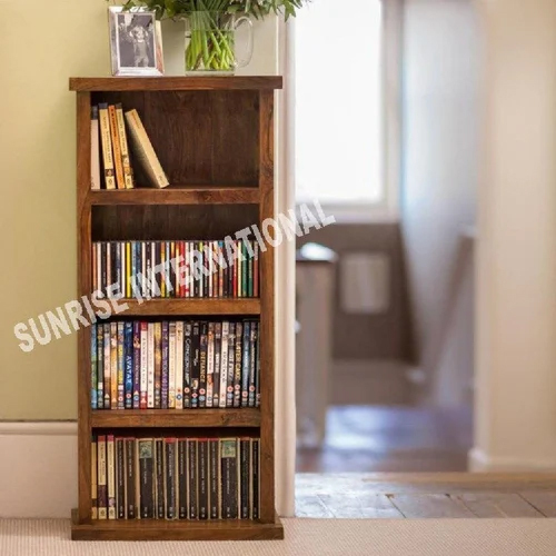 Contemporary Wooden CD And DVD Open Rack