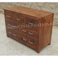 Contemporary Wooden Chest Of 7 Drawers Cabinet