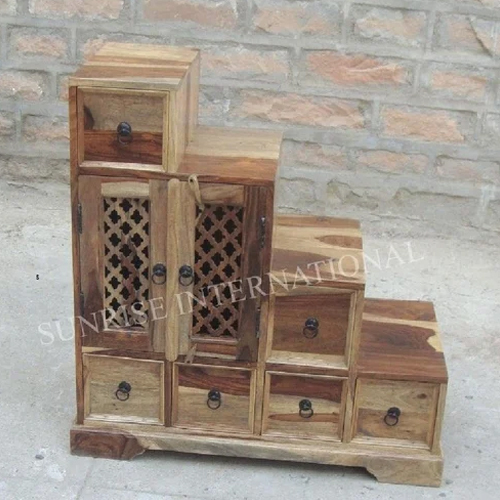 Artistic Wooden Step Chest Of Drawers Cabinet Sideboard