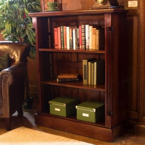 Wooden Bookcase Book Shelves Display Rack With Carving