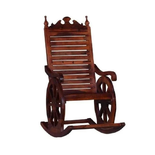 Wheel Design Wooden Rocking Chair
