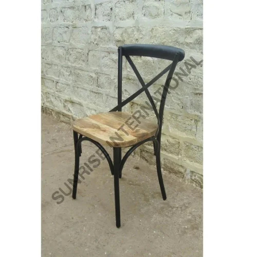 Designer Metal And Wood Chair