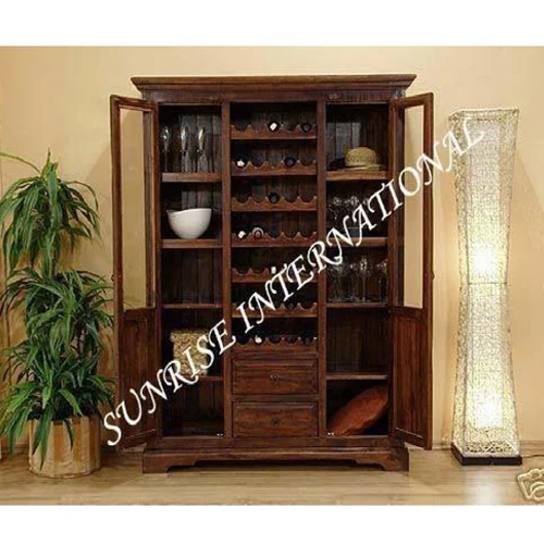 Wooden Large Bar Cabinet - Crockery Unit For Home