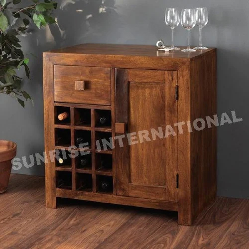 Contemporary Wooden Wine Bar Cabinet Rack