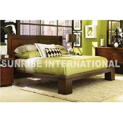 Stylish Wooden King Size Double Bed With 2 Matching Bed Side Cabinet