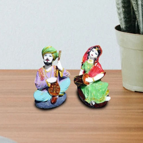 Multicolor Gw Creations Rajasthani Musicians Statues