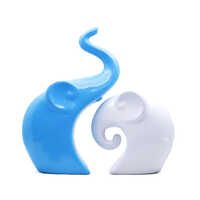Gw Creations Elephant Family Statue - Color: White