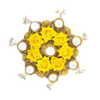 Yellow Rose Tea Light Holder - Color: Different Available