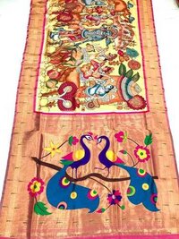 Kalamkari Paithani Silk - Color: Multicolor