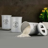 ACCURATE SEAL TEA SUGAR COFFEE CONTAINER - 3 PCS PLASTIC DAMRU SHAPED TEA