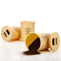ACCURATE SEAL TEA SUGAR COFFEE CONTAINER - 3 PCS PLASTIC DAMRU SHAPED TEA