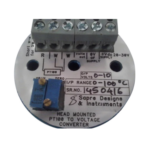 Head Mounted Pt100 To Voltage Transmitter - Application: Commercial