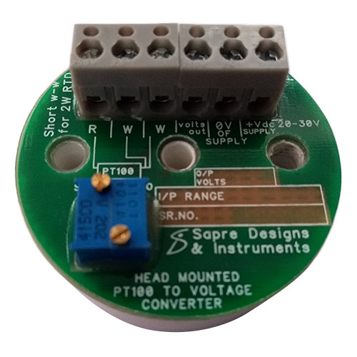 Head-Mounted Rtd Pt100 To 0-10V Output Converter - Application: Commercial