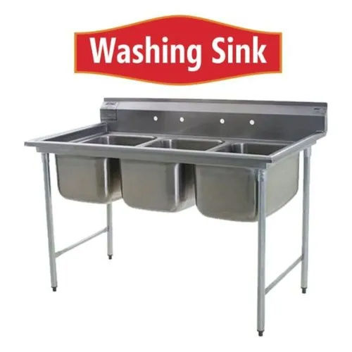 Ss 3 Bowl Washing Sink - Height: 4 Foot (Ft)