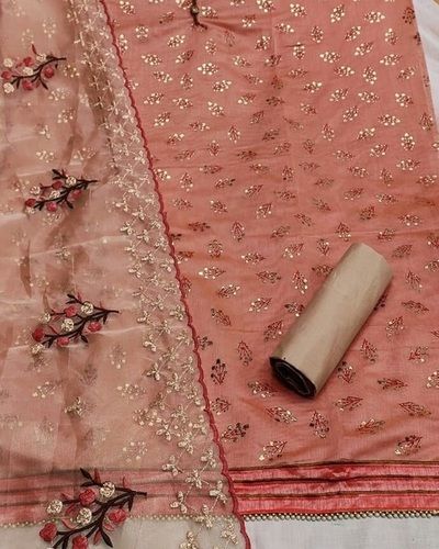 Chanderi Cotton Silk Printed Dressmaterial