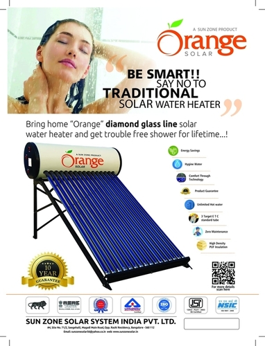 Diamond Glass Line Orange Solar Water Heater
