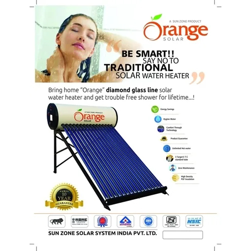 Diamond Glass Line Orange Solar Water Heater