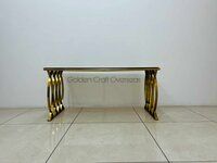 SS Center table with brown glass top modern contemporary design customized