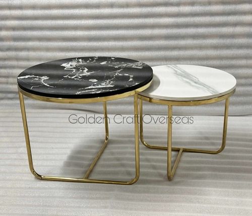 Gold Pvd Coated Nesting Table Set - Dimensions: L-20X18