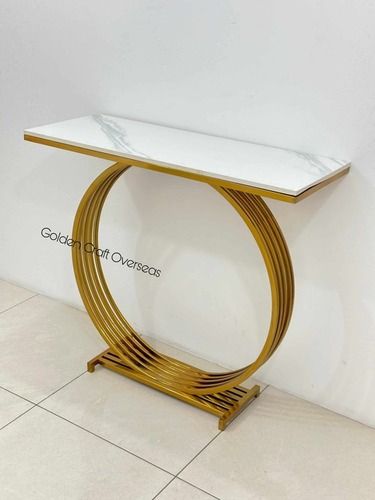 Modern Ring Console Table - Color: Golden