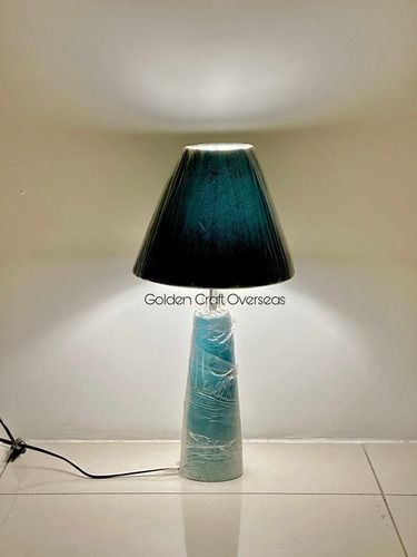 Table Lamp in Wood wih fabric natural fabric for interior lighting decorations