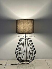 Table Lamp in iron with fabric shade minimalist design for lighting interiors