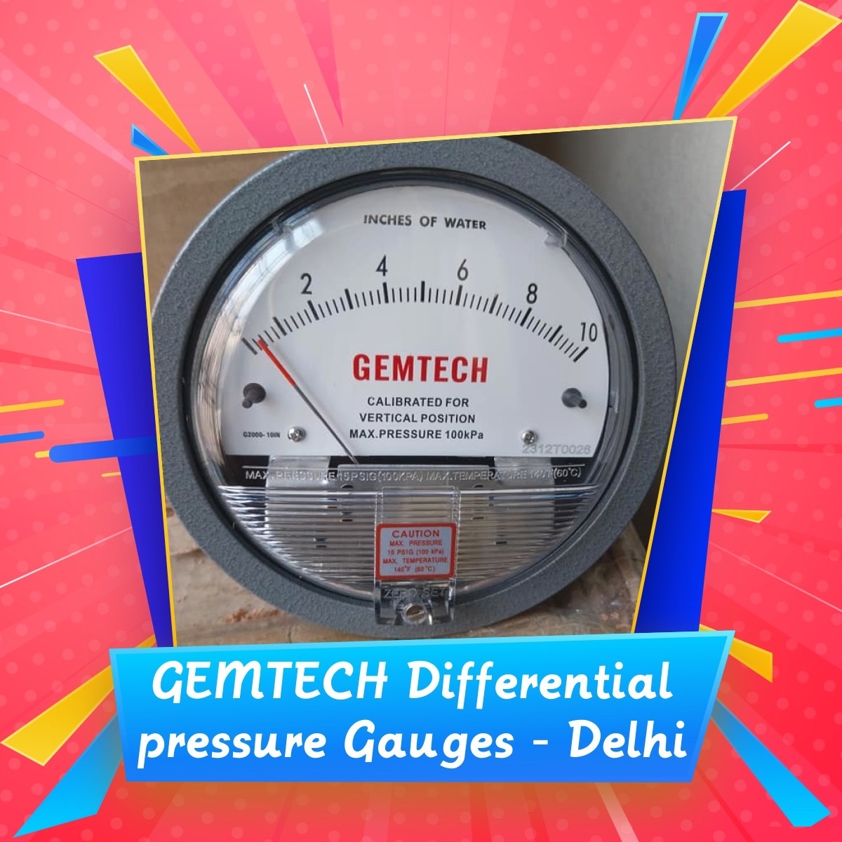 GEMTECH Differential Pressure Gauge Wholesaler Near Mata Chanan Devi Hospital