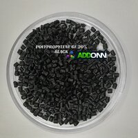 PP Glass Filled 20% Black Plastic Pellets PP GF Raw Materials