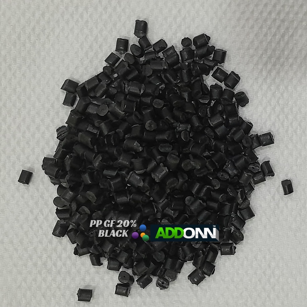 PP Glass Filled 20% Black Plastic Pellets PP GF Raw Materials