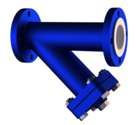 Ptfe Lined Y Strainer - Heavy-duty, Flange Connections Dn 25-1 To Dn 250-10 | High Corrosion Resistance, Vertical Or Horizontal Installation
