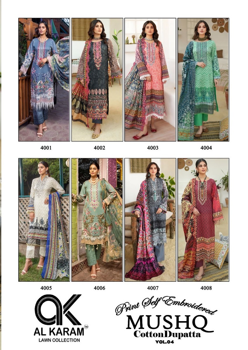 Al Karam Mushq Vol-4  Dress Material