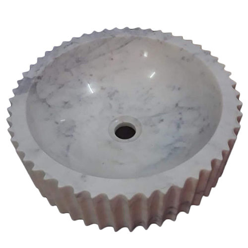 White Desinger Table Top Marble Wash Basin