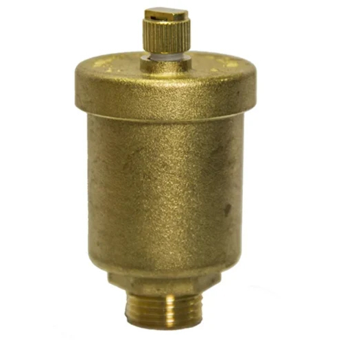 E121 Automatic Air Vent Valve - Brass, Rectangle Shape, Golden Powder Coated Finish | Ideal for Hot Water Heating Systems, Radiators, Boilers, and Air Separators