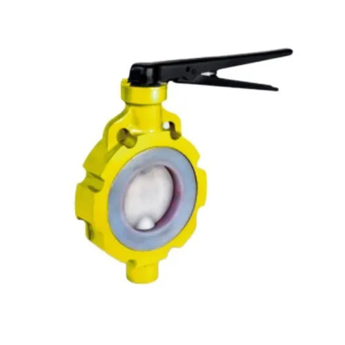 Ptfe Lined Butterfly Valve - Color: Yellow