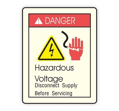 White Danger Warning Labels