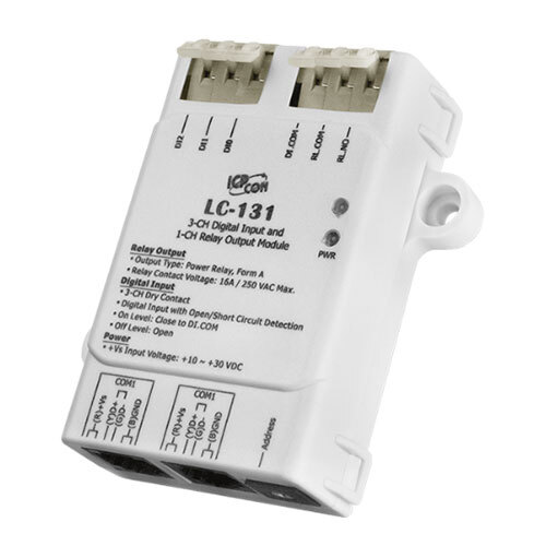 LC-131 3-channel Digital Input with Open-Short Circuit Detection and 1-channel Relay Output Module