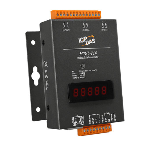 MDC-714 Modbus Data Concentrator with 1 x Ethernet and 1 x RS-232, 4 x RS-485 (RoHS)