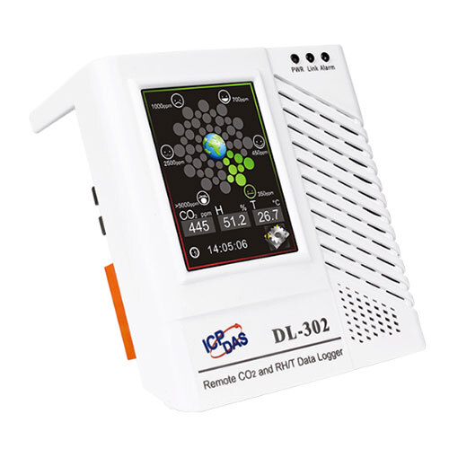 DL-302 Remote CO2 Temperature Humidity Dew Point Data Logger with Safety Alarm (RS-485, Ethernet, PoE)