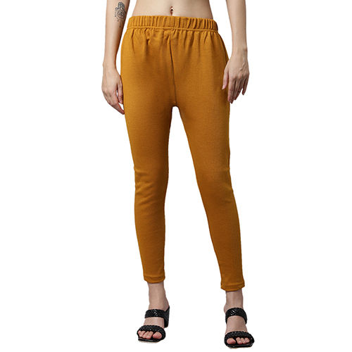 Indian Plain Mustard Woollen Leggings