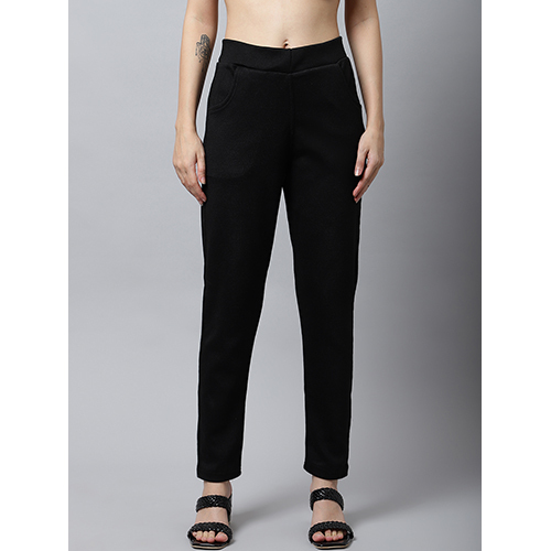 Plain Black Woollen Pant