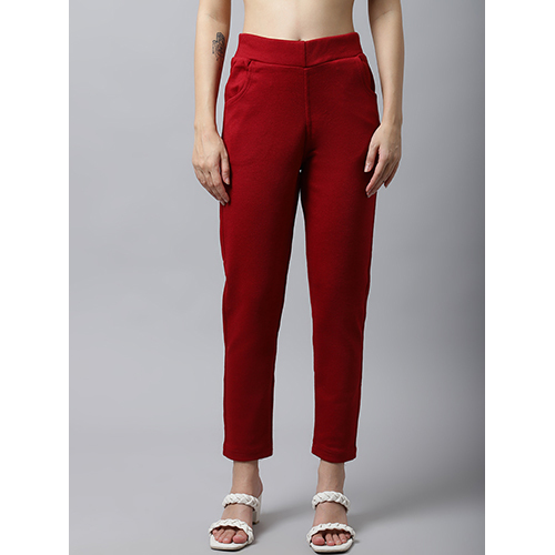 Mehroon Woollen Ladies Pant