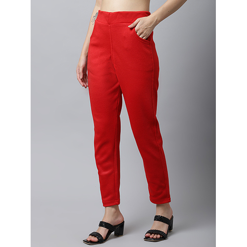 Red Woollen Ladies Pant