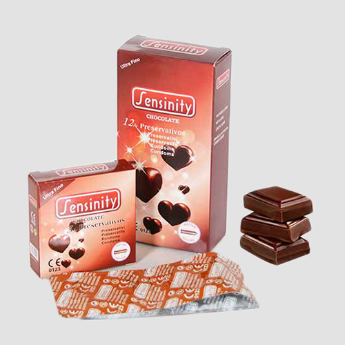 Brown Sensinity Chocolate Dotted Condoms